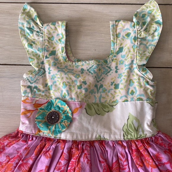 Hopscotch Designs Pink Orange Green Blue Floral Whimsical Dress 2T - Picture 2 of 10